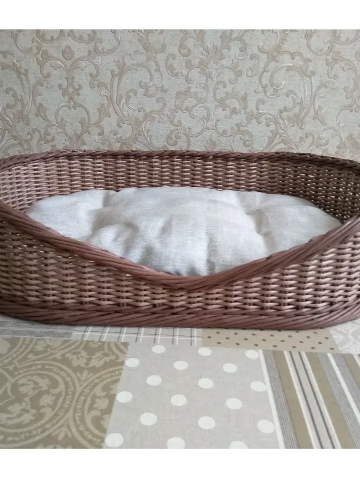 Pet bed for dog Oval wicker pet bed Basket for pet Large dog bed Cat bed cave Cat bed cute Cat bed furniture Dog basket