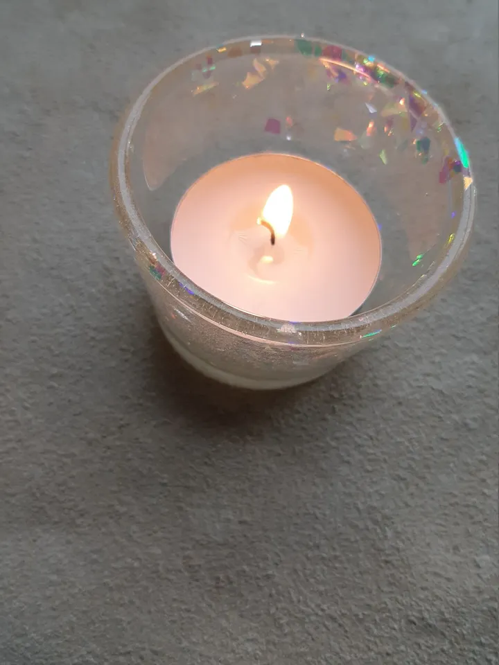 Waxine holder, light, atmospheric, resin