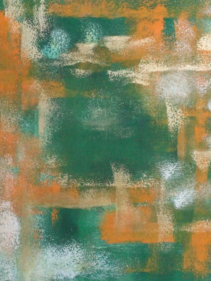 Abstract interior painting original acrylic art green artwork 12" by 16"