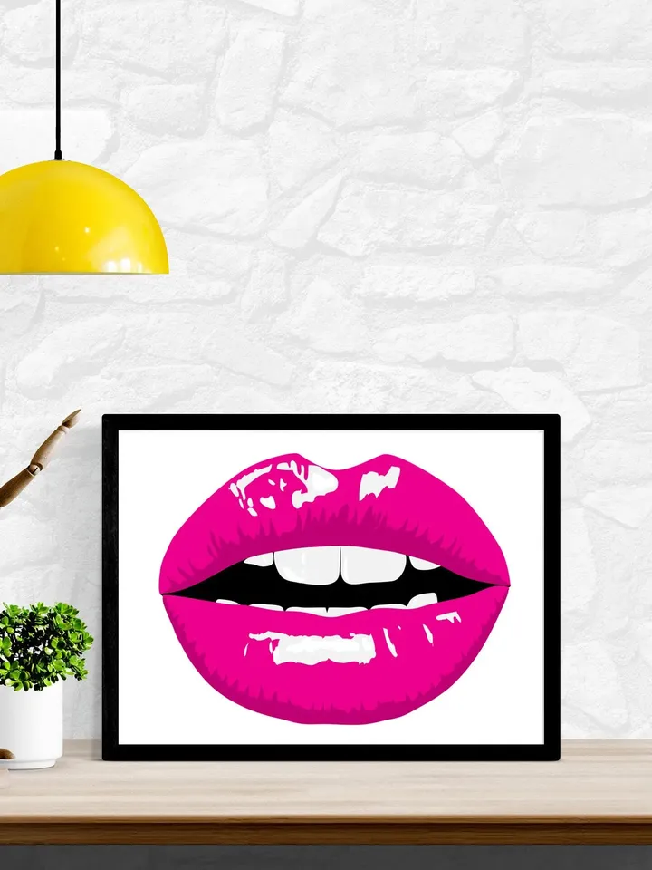 Lip Poster Print on Coated Paper Wall Art, Custom Poster, Home Decor,framed without glass
