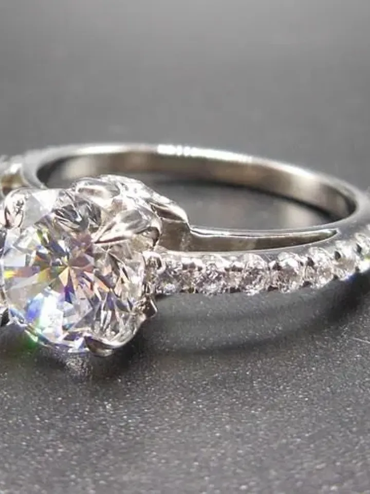 Round Semi Mount, Solid 14K White Gold Round 7MM Fashion Semi Mount Ring, Diamond Ring, Engagement Ring, Promise Ring