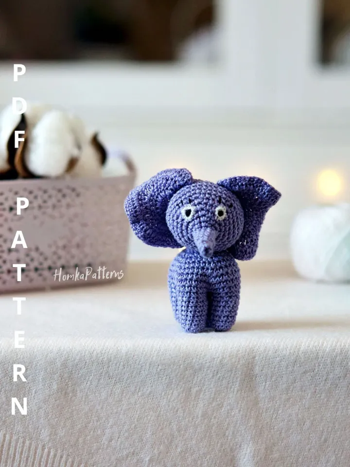 Elephant pattern, amigurumi crochet elephant
