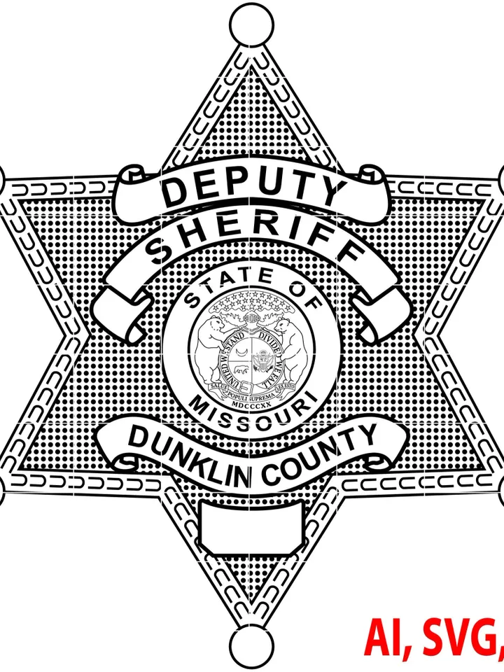 Sheriff Badge Dunklin County Deputy sheriff Badge, Logo, Seal, Custom, Ai, Vector, SVG, DXF, PNG, Digital