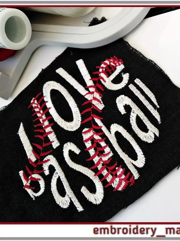 I love baseball. Digital Machine Embroidery Design