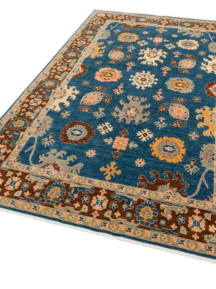 Add a Touch of Elegance to Your Space with our Handcrafted Modern Oushak Rug!