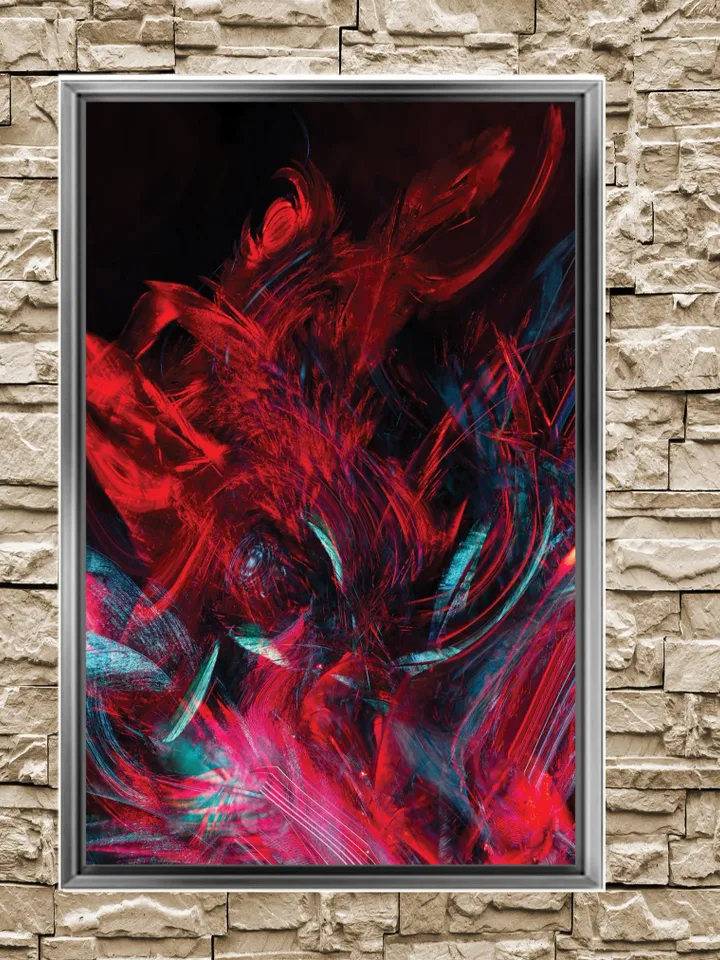 Abstract Painting Print on Canvas , Floating Frame Option, Modern Wall Art, Extra Large Canvas Wall Art