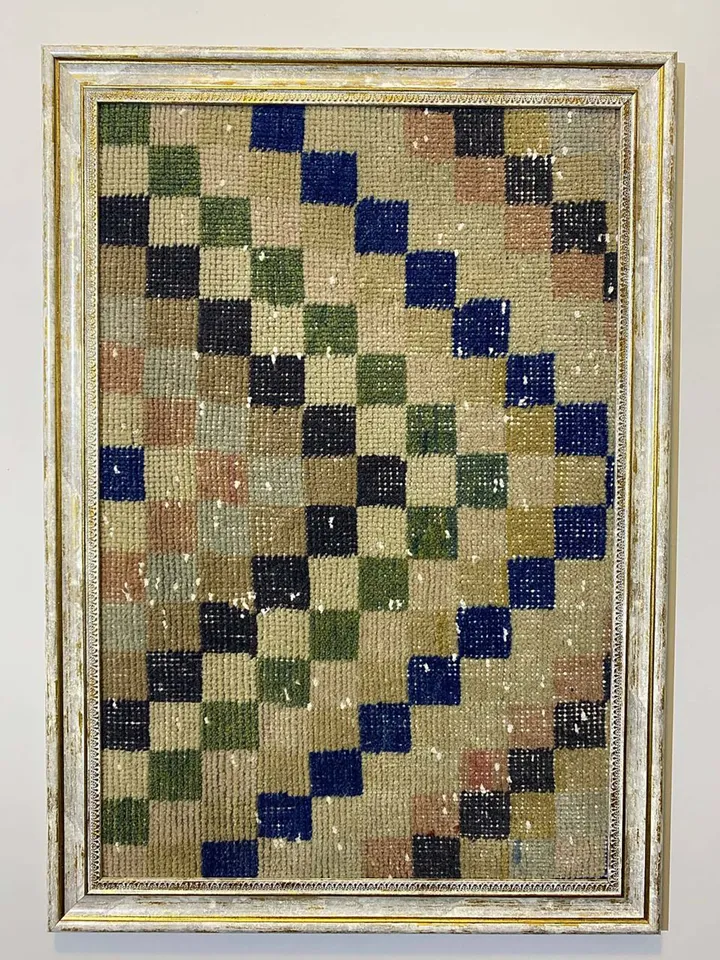Vintage wall kilim art, unique hand-woven woolen kilim on the wall, home decor , 50x70 cm