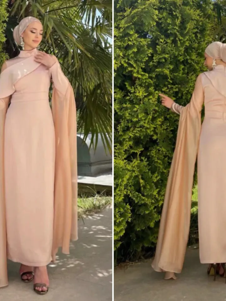 AHUNARE HIJAB - Wedding Dress, Muslim Evening Gown, Nikah, Islamic Wedding, Engagement, Bridesmaid,