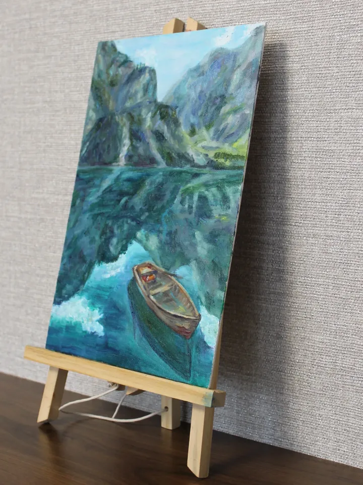 Lake landscape oil painting