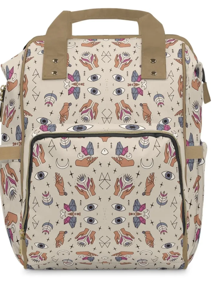 Astrology Backpack | Divination Game Bag, Tarot Readings Backpack, Palm Reading Organizer, Mystical Bag of Holding, Horoscope Pattern Bag