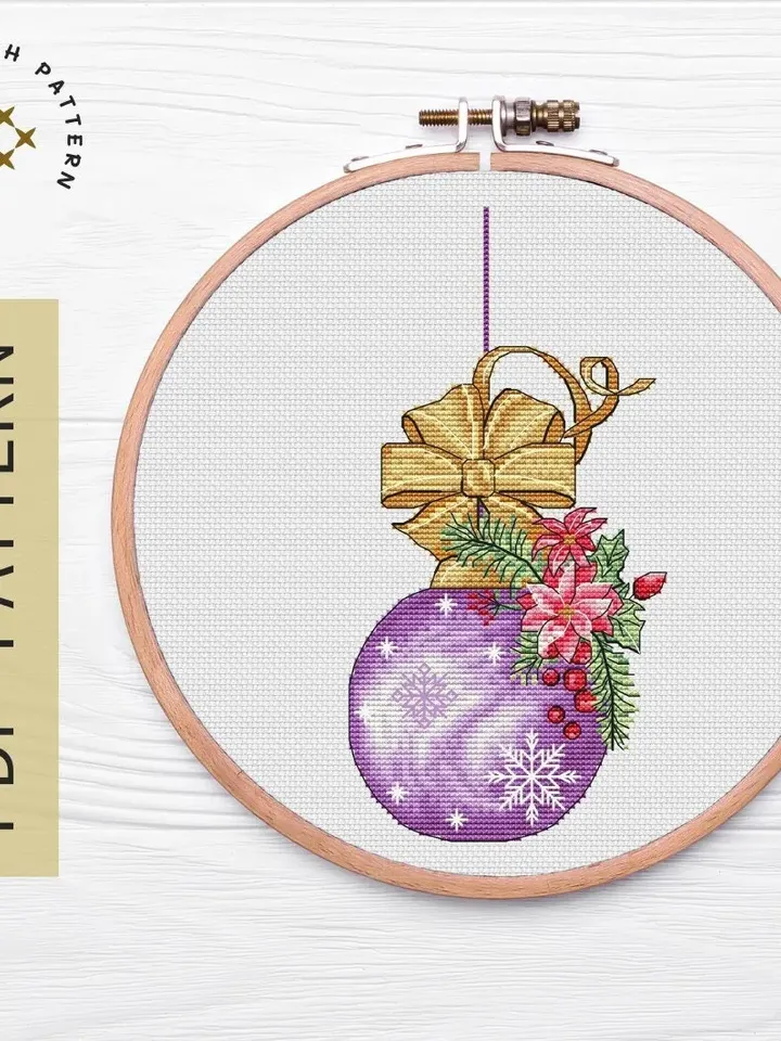 Christmas Ball Cross Stitch Pattern PDF, Christmas Pattern Embroidery, Holiday Cross Stitch DMC, Chart Printable PDF Instant Download $6.00 | Buy online with delivery