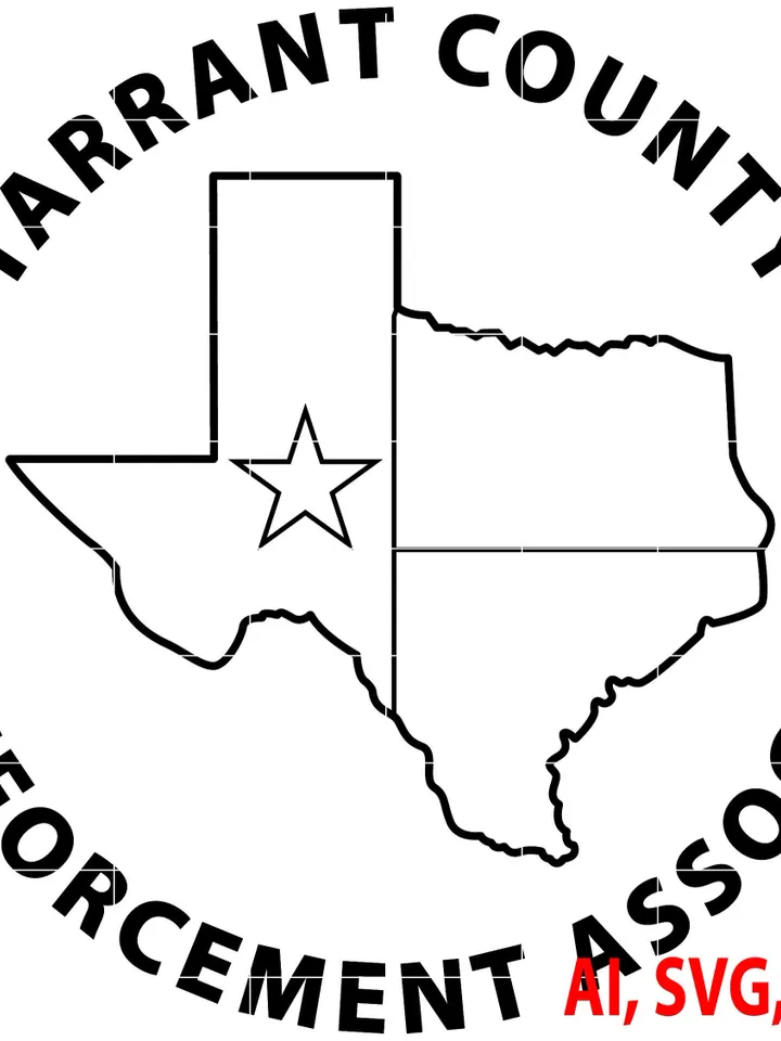 Tarrant County Law Enforcement Association Badge, Logo, Seal, Custom, Ai, Vector, SVG, DXF, PNG, Digital