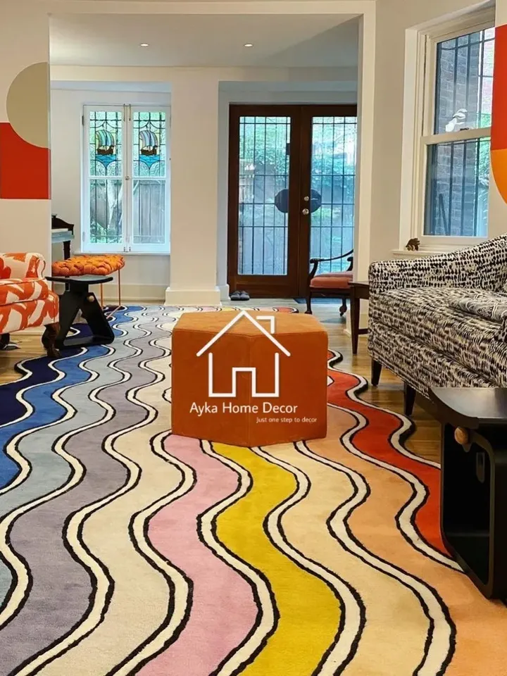 Ayka Ribo Hand Tufted 100% Pure Woolen Area Rug For Hall Kitchen Living Room Bed Room Dining Room Kids Room Carpet / Modern Rug / Christmas