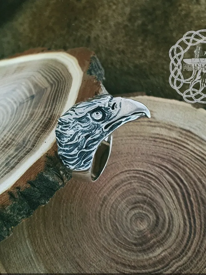 Eagle Ring, Sterling Silver Eagle Ring, Animal Jewelry, Viking Jewelry, Animal Ring