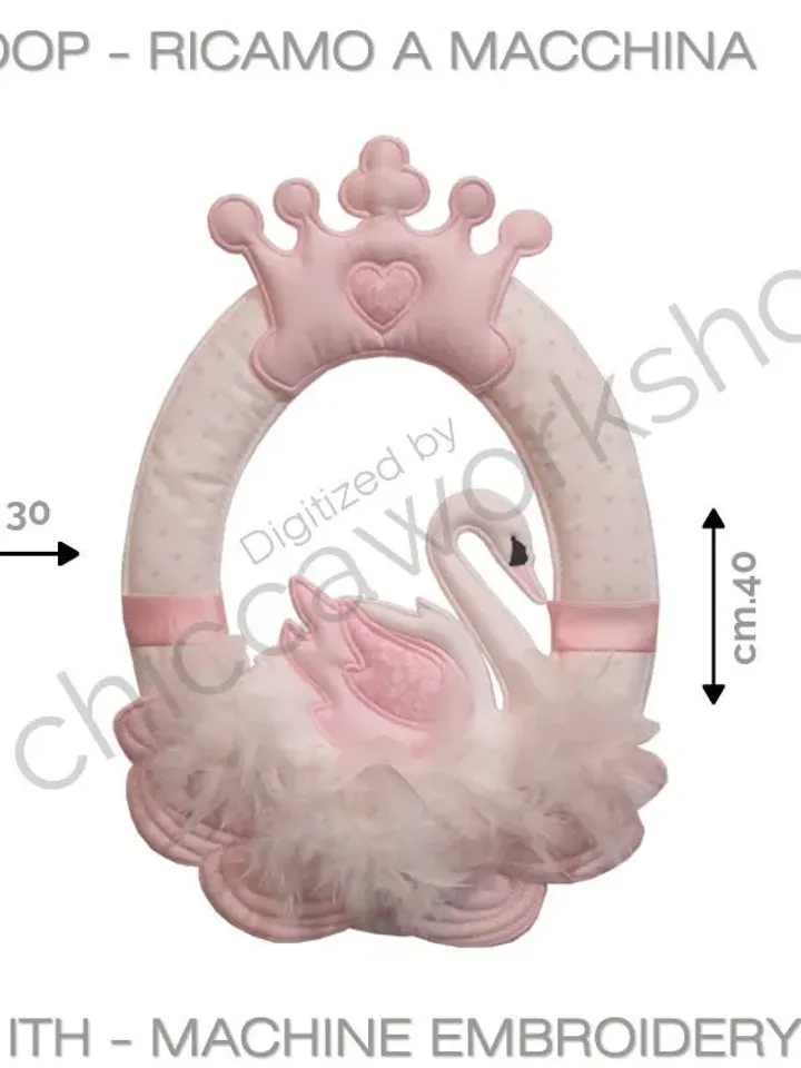 ITH Ghirlanda Cigno - Ricamo a macchina con tutorial