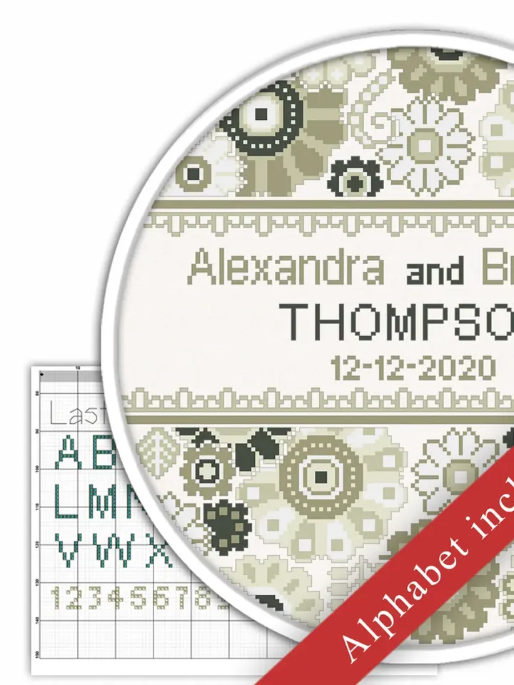 Wedding cross stitch pattern. DIY. Save the date. Anniversary cross stitch.