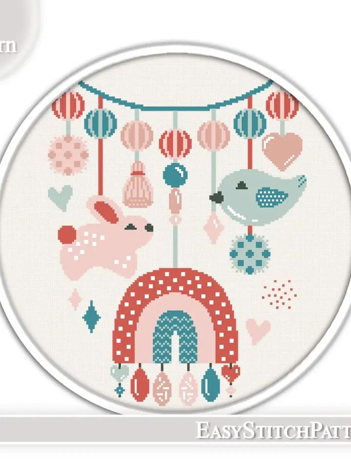 Baby Cross Stitch Pattern. Animal Cross Stitch. Nursery Cross Stitch.