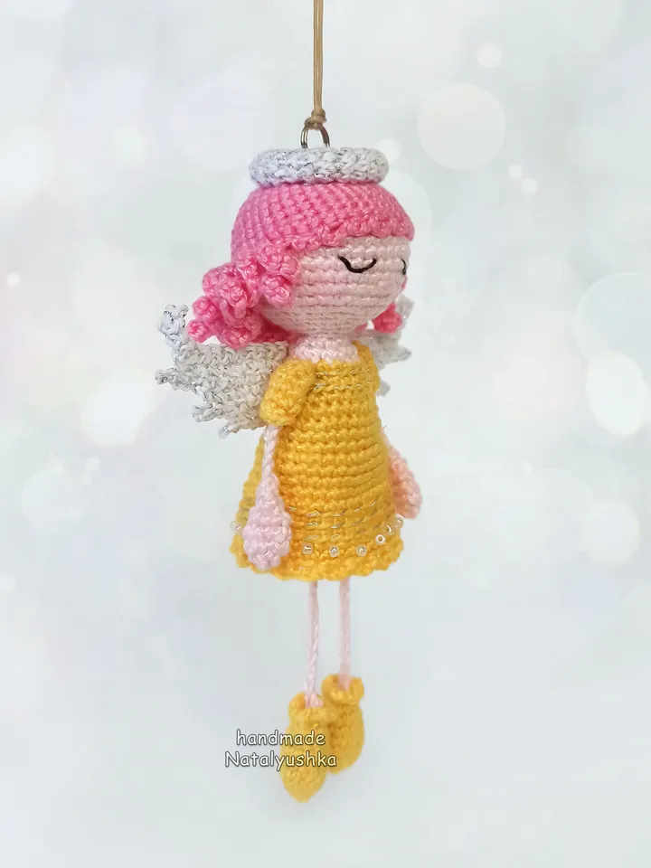 Hanging Guardian Angel girl, keychain, Birthday gift, Decoration Angel, Christmas gift, Nursery decor.