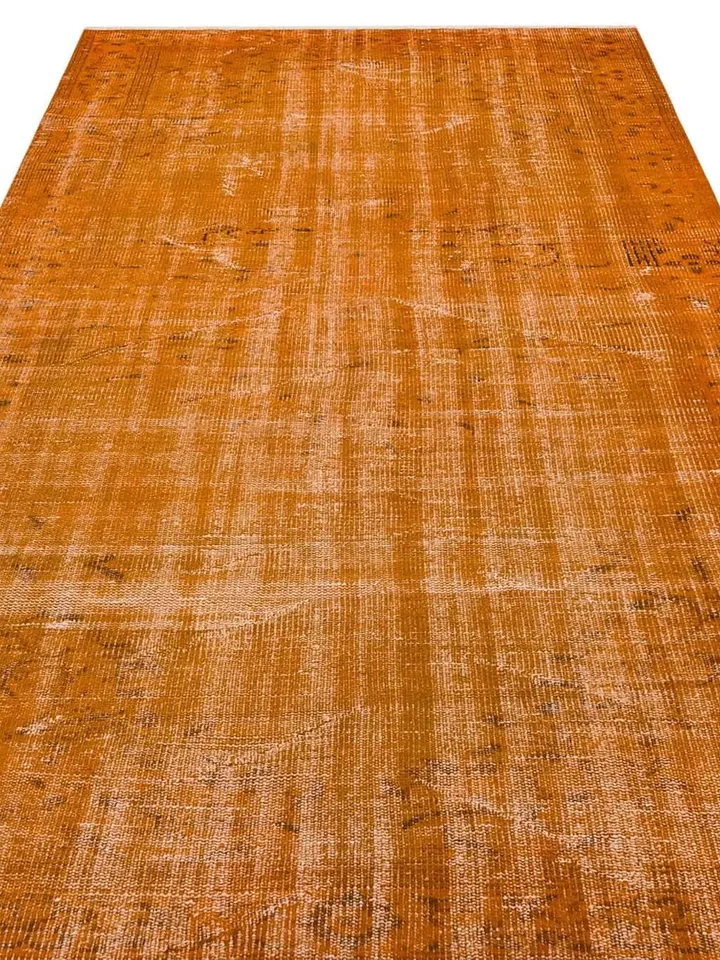 TurkishTangerine: Orange Turkish Rug, Oushak Carpet, 5x8.3ft for a Vibrant & Cozy Living Room Decor.