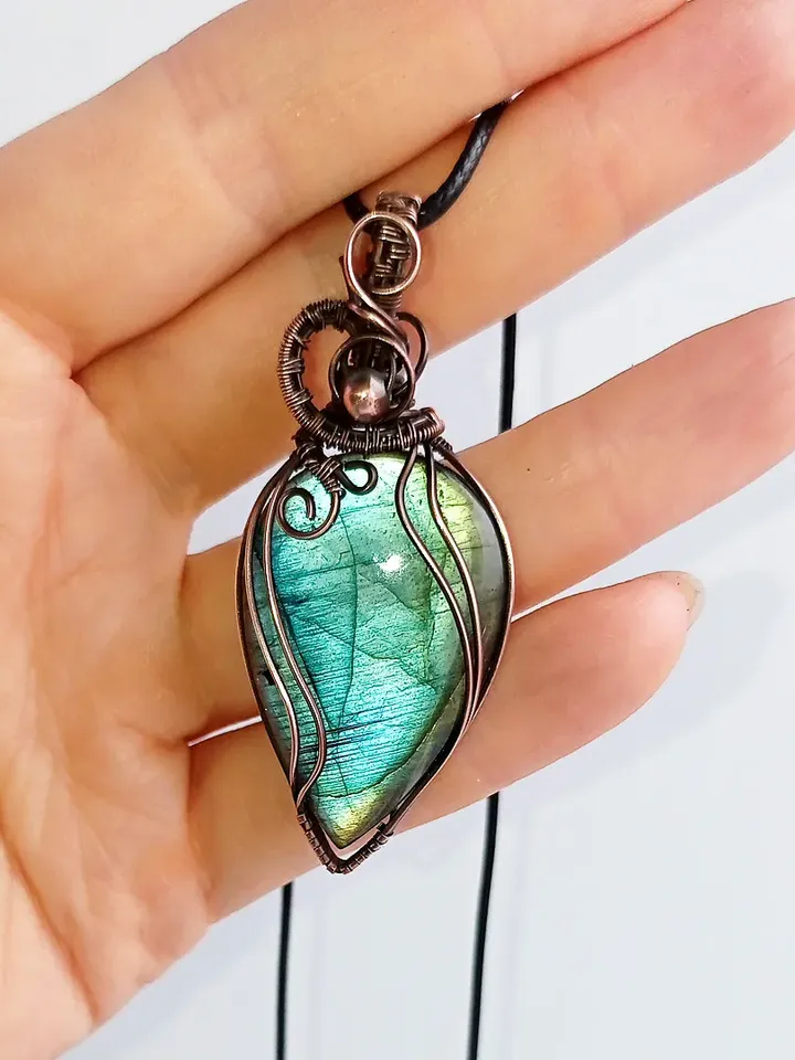 Labradorite Necklace, Blue Flash Labradorite Drop Pendant, Minimalist Jewelry, An Easter present for my sister