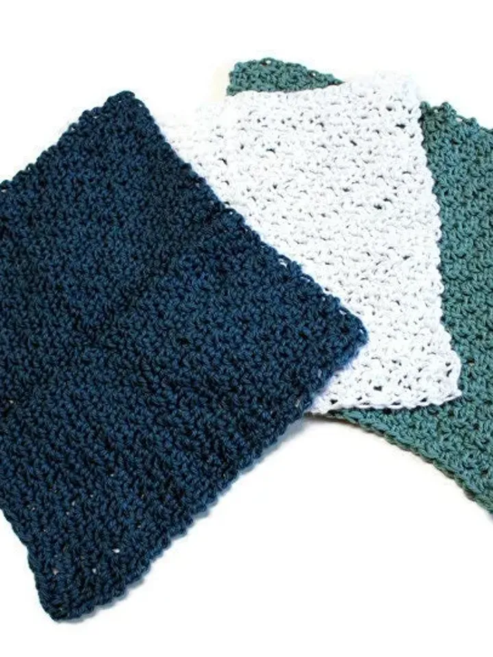 Crochet Washcloth Set, Dishrags for Wedding Gifts, New Home Décor, Bridal Shower Gift Ideas, Gifts for Her, Mother's Day Items, Set of Three