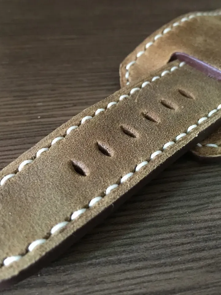 Apple Watch Cuff Band, Series 7 Apple Watch Band 45mm, Beige Genuine Leather Watch Straps for iWatch Series 6 44mm, Smart Watch Accessories