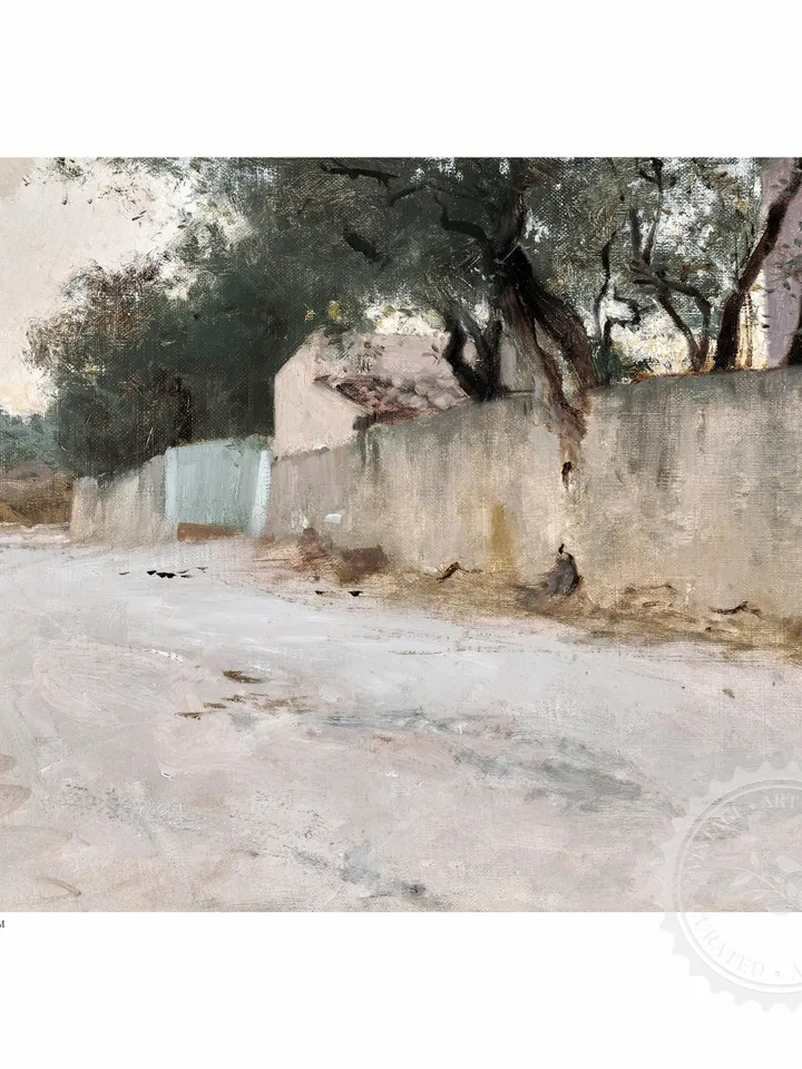 Village Road Painting Vintage Art, Printable Farmhouse Wall Decor, Digital Downloadable | 376