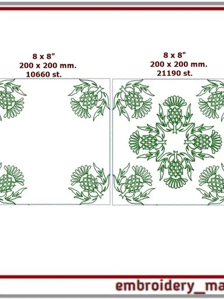Quilt block 7 machine embroidery designs Instant download