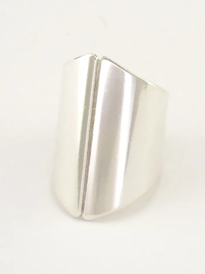 Silver CHUNKY THICK BAND Ring, Women Bohemian Jewelry, Retro Extra Wide Long Statement Wrap Ring, Stacking Modern Contemporary Gifts for Her