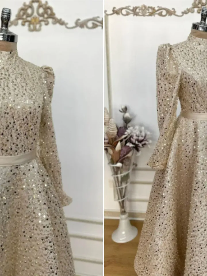 AHUNARE HIJAB - Wedding Dress, Muslim Evening Gown, Nikah, Islamic Wedding, Engagement, Bridesmaid