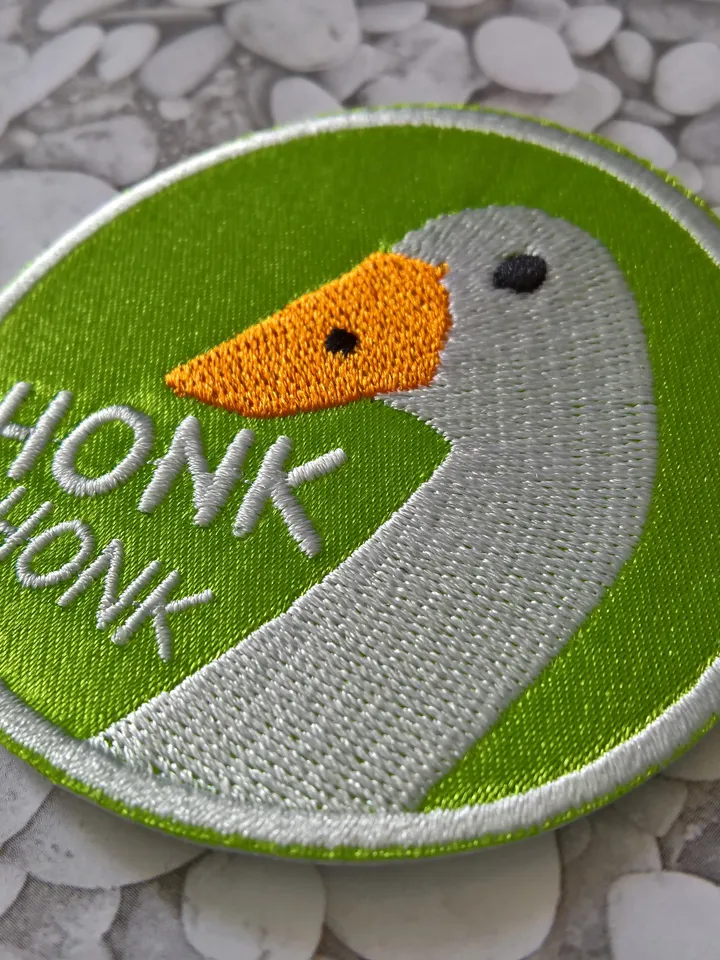 Goose patch Honk patch Sew on or Hook and Loop Meme Patch Green