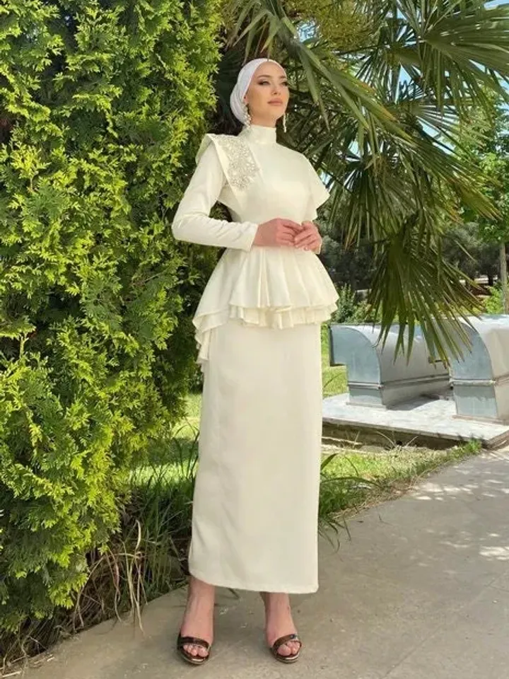 AHUNARE HIJAB - Wedding Dress, Muslim Evening Gown, Nikah, Islamic Wedding, Engagement, Bridesmaid,