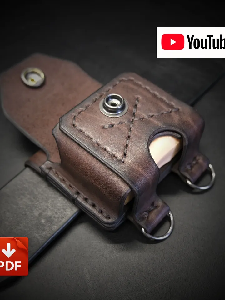 Leather pattern to make AirPods Pro - belt case. OTH12