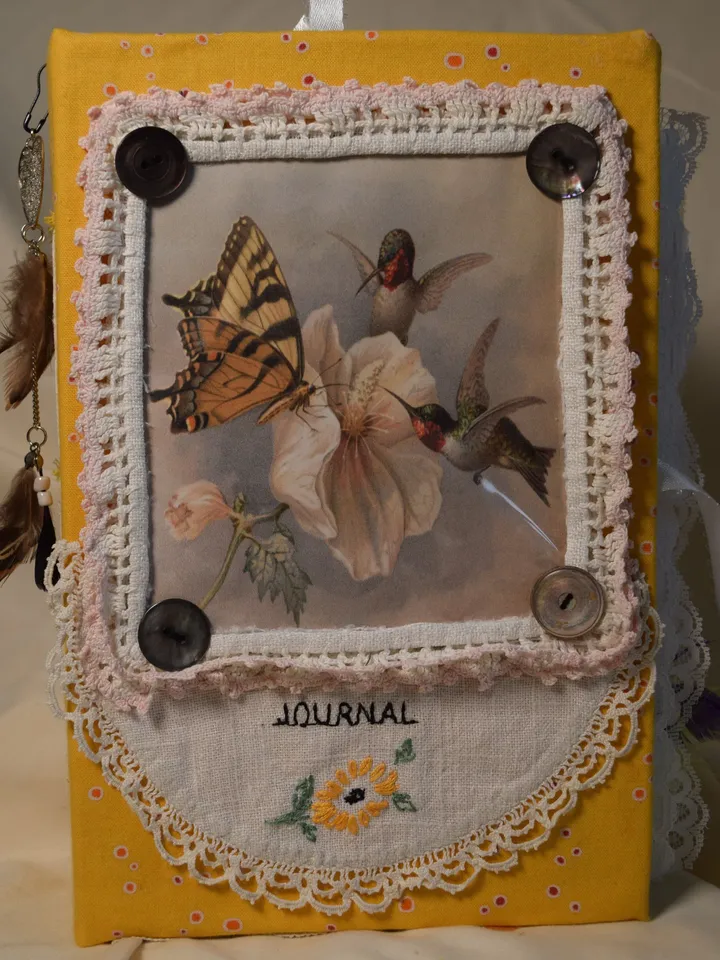 Hummingbirds Junk Journal - Handmade Hummingbird Themed Journal- Repurposed Journal/Recycled Journal