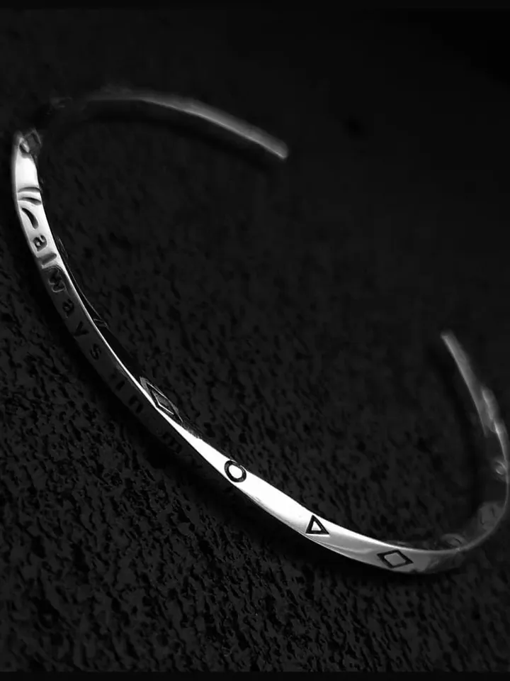 Solid Silver Always in My Heart Cuff, High Quality Thick & Solid 925 Sterling Silver Handmade  Adjustable Bangle, Christmas Gifts for Women