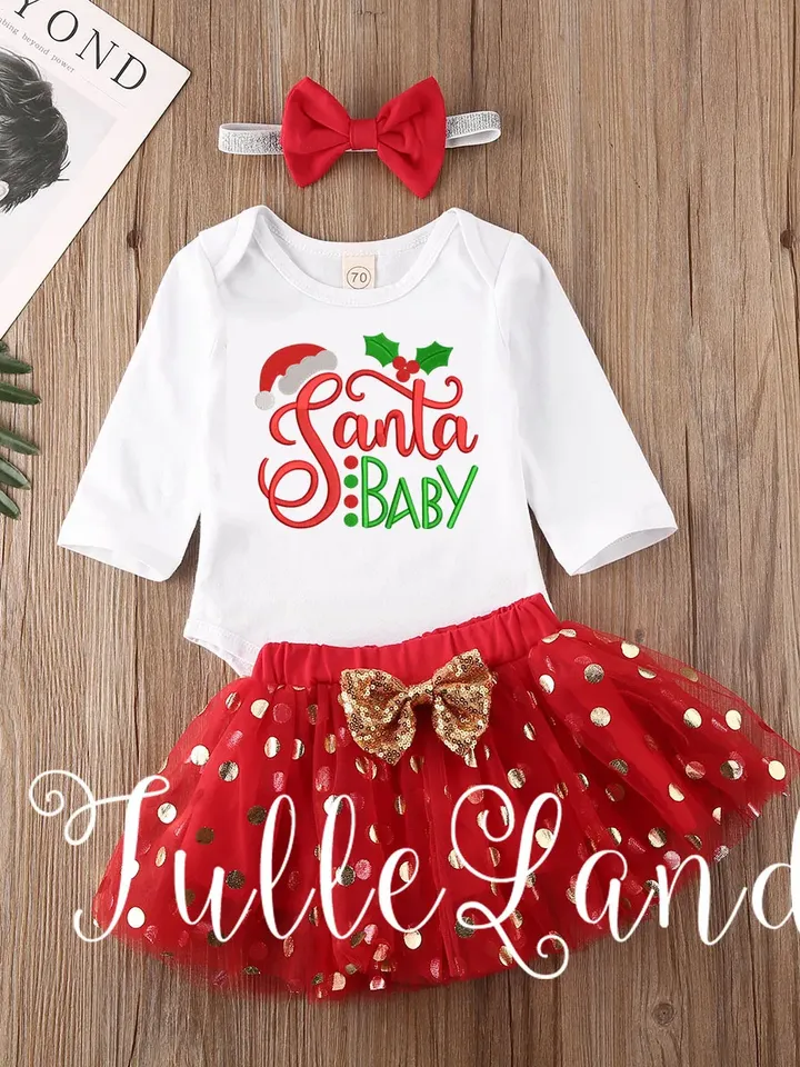 Christmas Santa Baby 1st Christmas Baby Santa Design applique for Machine Embroidery