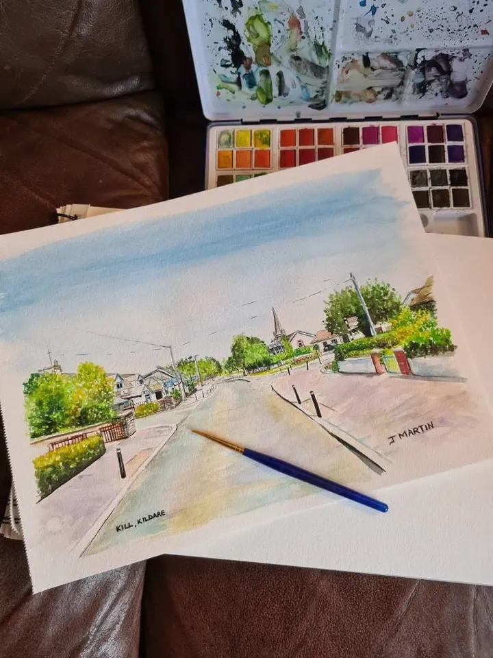 Kill, Co Kildare, Kill Village, Kildare, Ireland. Watercolour. unmounted, unframed