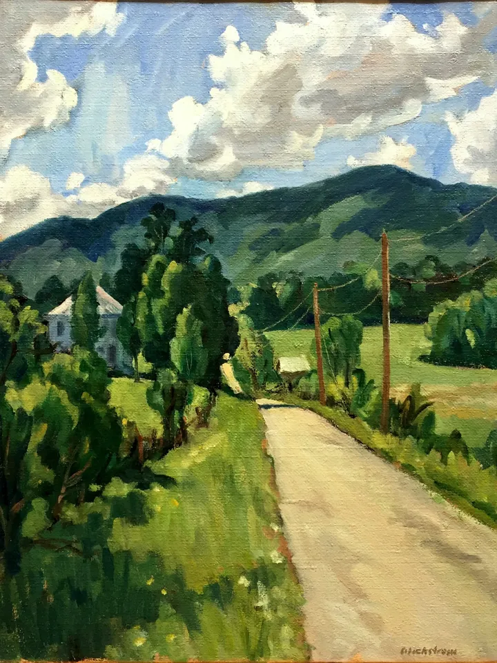 Large Original Landscape Painting -Morning Light/Berkshires - 20x26 Oil on Canvas, Framed Plein Air Impressionism, Signed Original