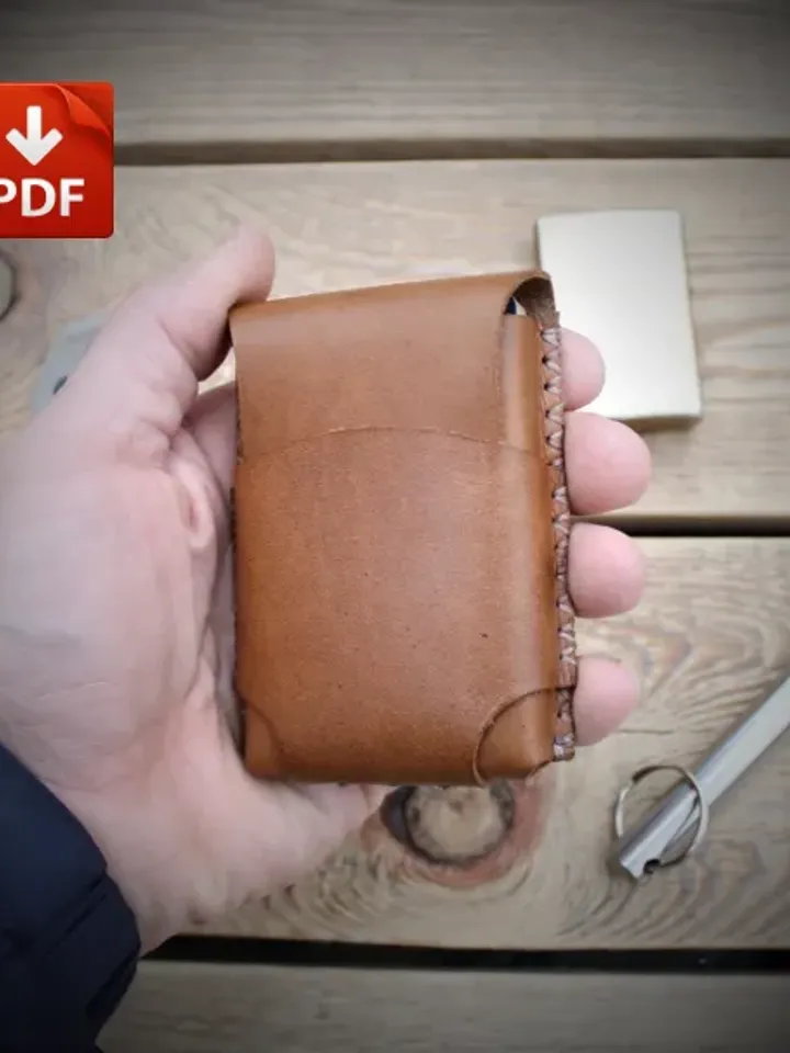 Mini wallet - Download pattern to make a leather pocket wallet. MW-3
