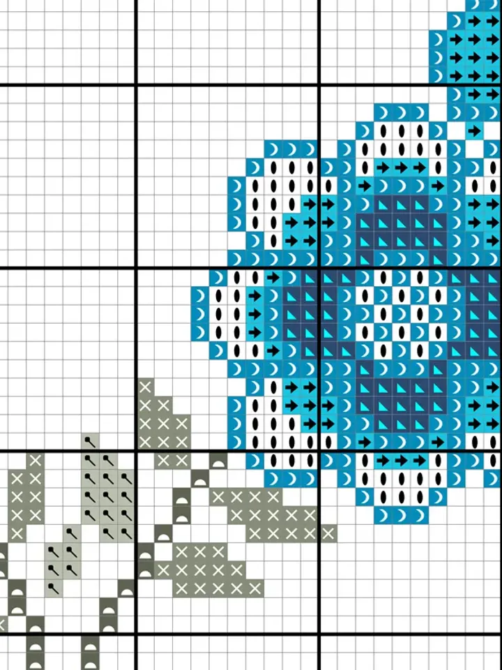 Floral Wreath cross stitch pattern. Flower frame cross stitch. Modern cross stitch.