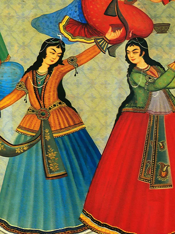 Bazm o Raghs - Antique Persian Miniature Wall Art | Iranian Wall Art | Traditional Persian Gift | Persian Art