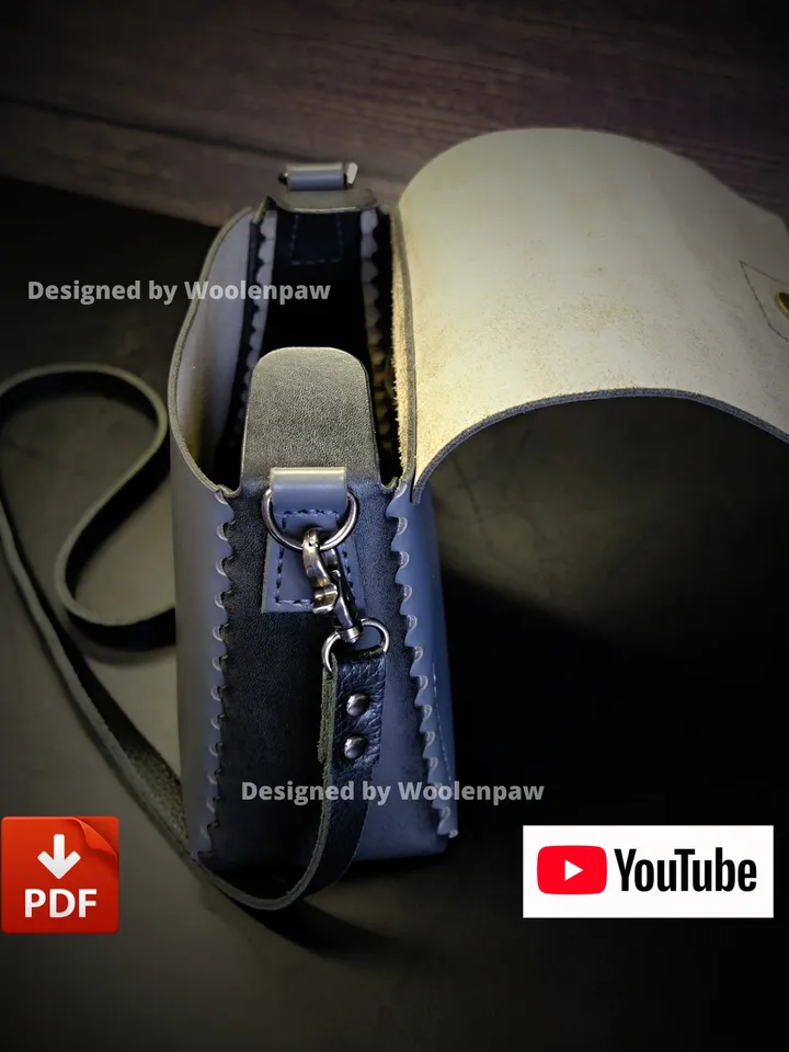 Leather pattern - Ladies Crossbody bag - "Rock".NS9