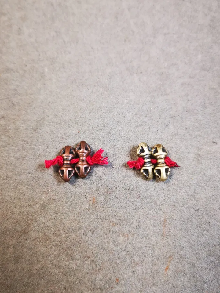 Gandhanra Handmade Tibetan Amulet Pendant,Mini Vajra and Dorje Bell, Mala Marker Bead Accessories