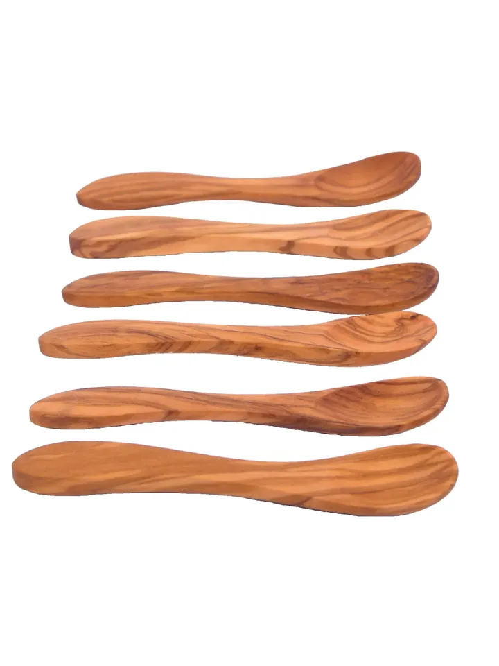 Baby Spoon, Set of 6 Wooden Small Spoons for babies - Olive Wood Egg Spoons - AKwood - 100% Bio Products - baby shower gift