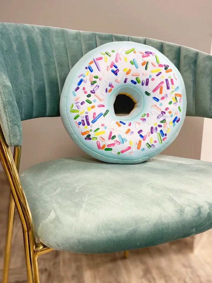 Donut Pillow small / birthday decoration / Food Pillow / Kids room / donut mint / Donut gift / Donut decor
