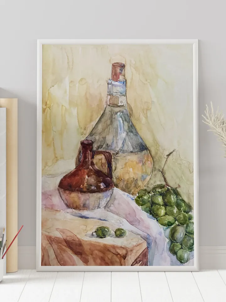 Still life with grapes - fruits,wall decoration, wall art,hanging picture