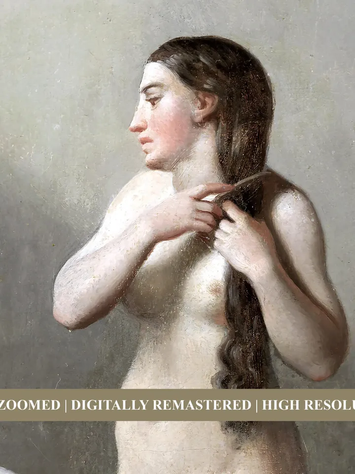 Nude Painting Vintage Print Naked Woman, Antique Female Body Wall Art Printable Home Decor Digital | 79