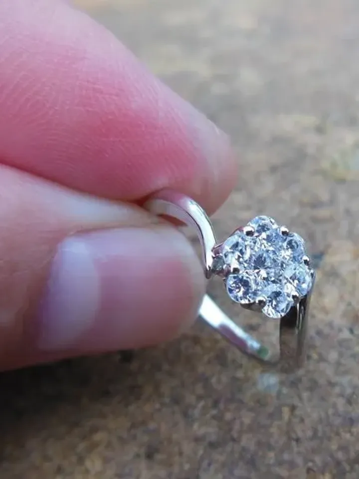 Free Shipping Solid 14K White Gold Ring / Diamond Ring