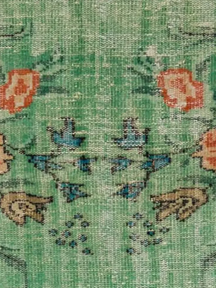 Turkish Rug, Green Turkish Rug for living room , Home decor, Bohemian Kilim, 5,6 x 8,9 ft