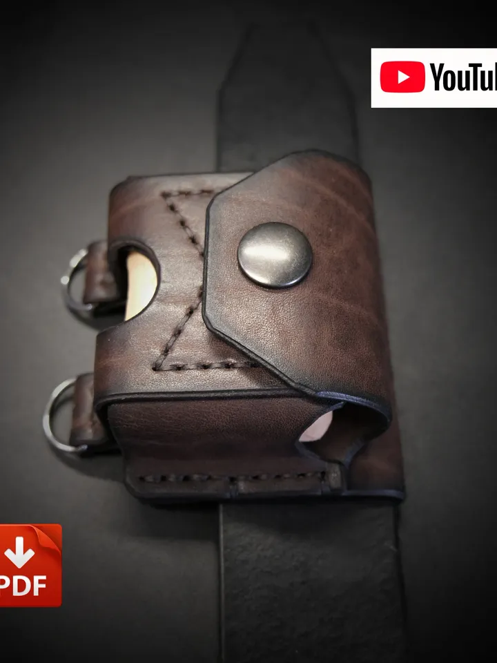 Leather pattern to make AirPods Pro - belt case. OTH12